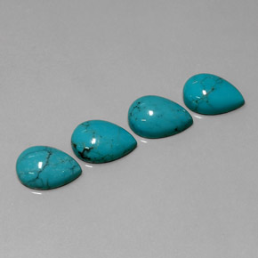 Pedras preciosas de turquesa azul natural de  ct, formato de pêra, opaco