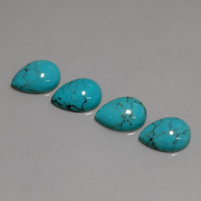 Pedras preciosas de turquesa azul natural de  ct, formato de pêra, opaco