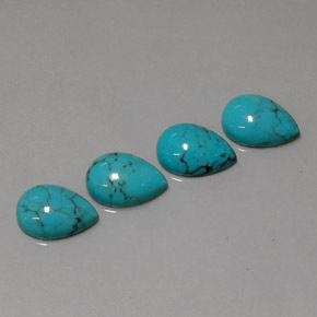 Pedras preciosas de turquesa azul natural de  ct, formato de pêra, opaco