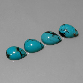 Pedras preciosas de turquesa azul natural de  ct, formato de pêra, opaco