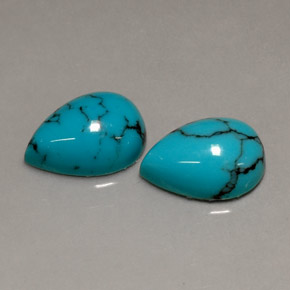 Pedras preciosas de turquesa azul natural de  ct, formato de pêra, opaco