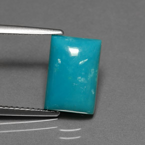 Turquesa azul natural 3,12ct, baguete, opaco