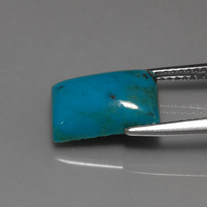 Turquesa azul natural 3,38ct, baguete, opaco