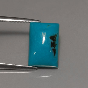 Turquesa azul natural 3,47ct, baguete, opaco