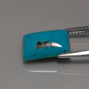 Turquesa azul natural 3,47ct, baguete, opaco