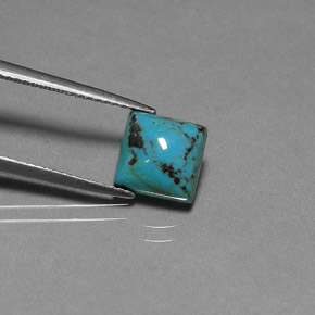 Turquesa azul natural 1,86ct, quadrado, opaco