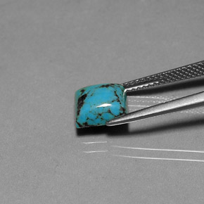 Turquesa azul natural 1,86ct, quadrado, opaco