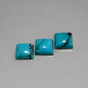 Pedras preciosas de turquesa azul natural de  ct, quadrado, opaco