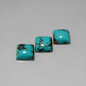 Pedras preciosas de turquesa azul natural de  ct, quadrado, opaco