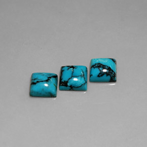 Pedras preciosas de turquesa azul natural de  ct, quadrado, opaco