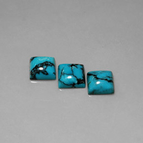 Pedras preciosas de turquesa azul natural de  ct, quadrado, opaco