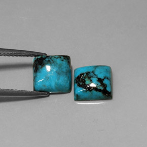 Pedras preciosas de turquesa azul natural de  ct, quadrado, opaco