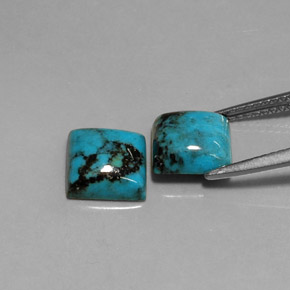 Pedras preciosas de turquesa azul natural de  ct, quadrado, opaco