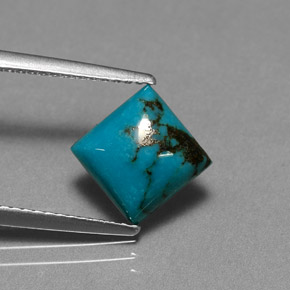 Turquesa azul natural 2,04ct, quadrado, opaco