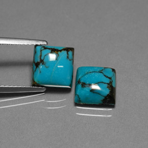 Pedras preciosas de turquesa azul natural de  ct, quadrado, opaco