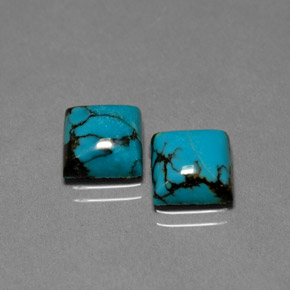 Pedras preciosas de turquesa azul natural de  ct, quadrado, opaco