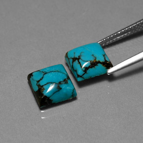 Pedras preciosas de turquesa azul natural de  ct, quadrado, opaco