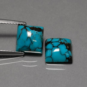 Pedras preciosas de turquesa azul natural de  ct, quadrado, opaco