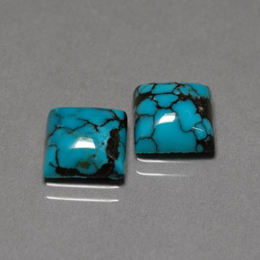 Pedras preciosas de turquesa azul natural de  ct, quadrado, opaco
