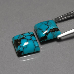Pedras preciosas de turquesa azul natural de  ct, quadrado, opaco