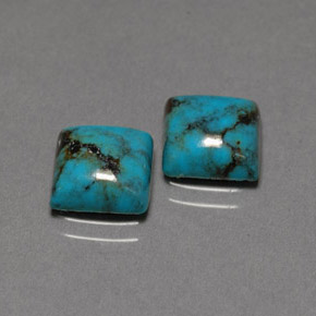 Pedras preciosas de turquesa azul natural de  ct, quadrado, opaco