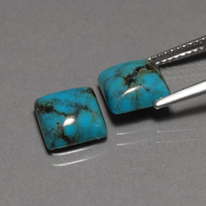 Pedras preciosas de turquesa azul natural de  ct, quadrado, opaco