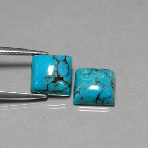 Pedras preciosas de turquesa azul natural de  ct, quadrado, opaco