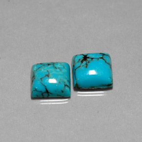 Pedras preciosas de turquesa azul natural de  ct, quadrado, opaco