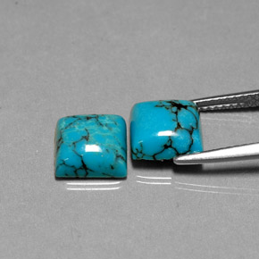 Pedras preciosas de turquesa azul natural de  ct, quadrado, opaco