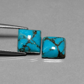 Pedras preciosas de turquesa azul natural de  ct, quadrado, opaco