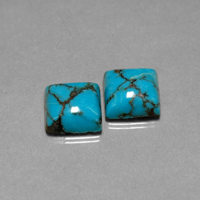 Pedras preciosas de turquesa azul natural de  ct, quadrado, opaco