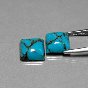 Pedras preciosas de turquesa azul natural de  ct, quadrado, opaco