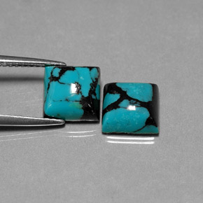 Pedras preciosas de turquesa azul natural de  ct, quadrado, opaco