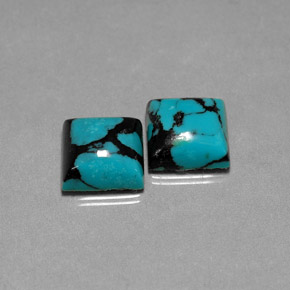 Pedras preciosas de turquesa azul natural de  ct, quadrado, opaco