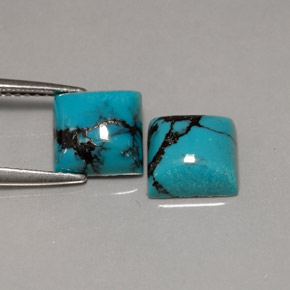 Pedras preciosas de turquesa azul natural de  ct, quadrado, opaco