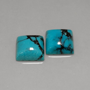 Pedras preciosas de turquesa azul natural de  ct, quadrado, opaco