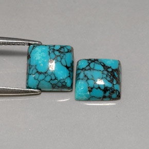 Pedras preciosas de turquesa azul natural de  ct, quadrado, opaco