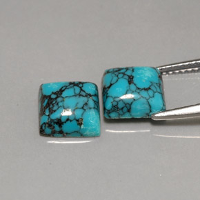 Pedras preciosas de turquesa azul natural de  ct, quadrado, opaco