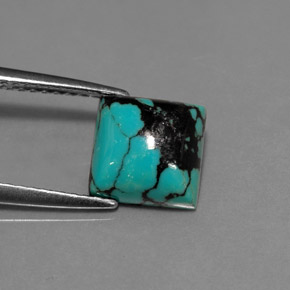 Turquesa azul natural 1,65ct, quadrado, opaco