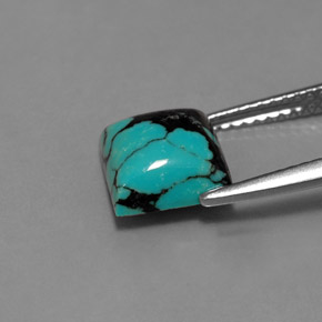 Turquesa azul natural 1,65ct, quadrado, opaco