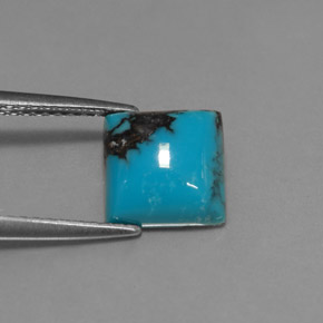 Turquesa azul natural 1,80ct, quadrado, opaco