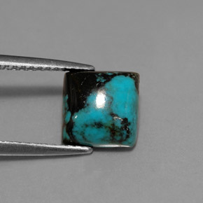Turquesa azul natural 1,59ct, quadrado, opaco