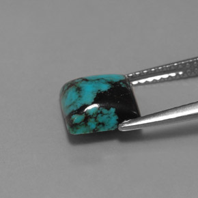 Turquesa azul natural 1,59ct, quadrado, opaco