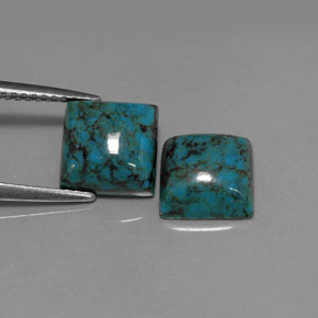 Pedras preciosas de turquesa azul natural de  ct, quadrado, opaco