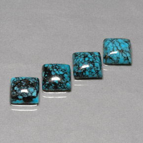Pedras preciosas de turquesa azul natural de  ct, quadrado, opaco