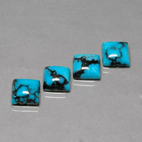 Pedras preciosas de turquesa azul natural de  ct, quadrado, opaco