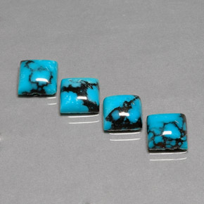 Pedras preciosas de turquesa azul natural de  ct, quadrado, opaco