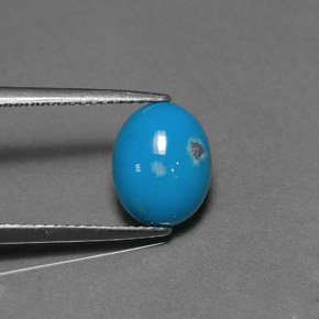 Turquesa azul natural 1,94ct, corte oval, opaco