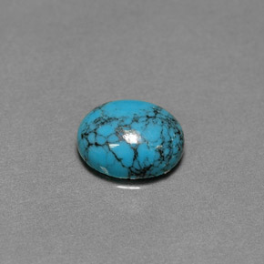 Turquesa azul natural 1,91ct, corte oval, opaco