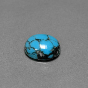 Turquesa azul natural 1,79ct, corte oval, opaco